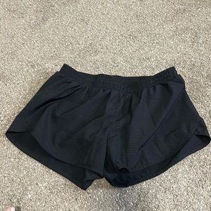 Womens black striped athletic shorts (2)